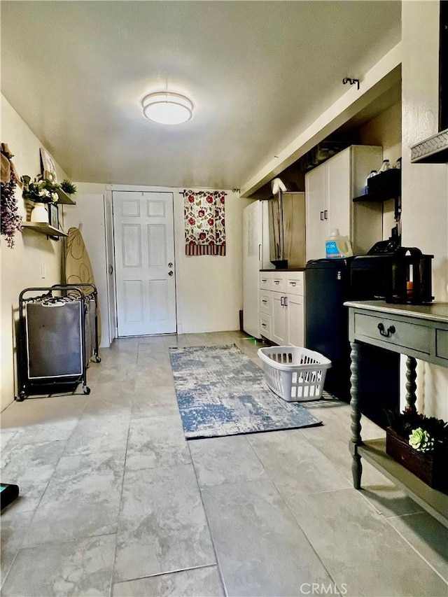 1767 W Chandeleur Dr, San Pedro, CA 90732 - kitchen with open shelves and white cabinetry