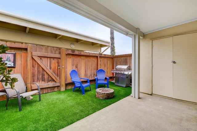 7879 Rancho Fanita Unit A, Santee, CA 92071 - view of yard featuring a fire pit and a patio