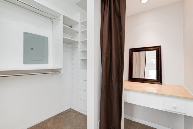 7879 Rancho Fanita Unit A, Santee, CA 92071 - spacious closet with electric panel and carpet flooring