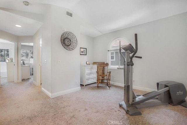 11025 Shaw St, Rancho Cucamonga, CA 91701 - workout room with carpet floors and lofted ceiling