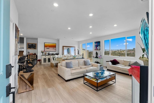 813 Mateo St Unit 2, Chula Vista, CA 91911 - living area featuring light wood finished floors and recessed lighting