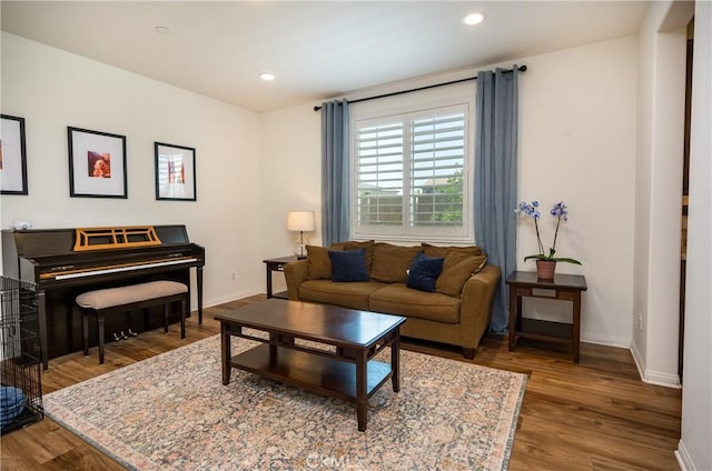 34197 Helenium St, Murrieta, CA 92563 - living area with wood finished floors, baseboards, and recessed lighting