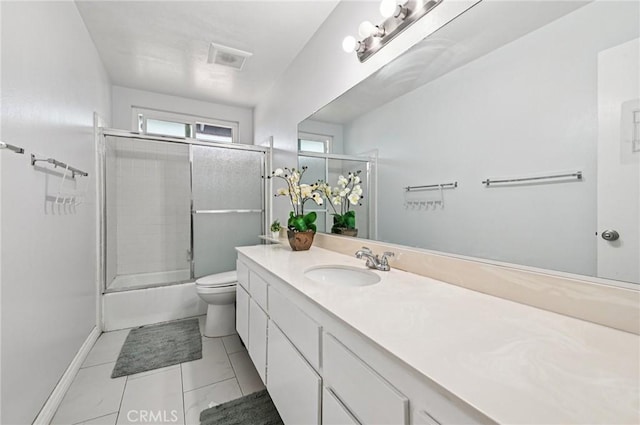 9256 Crocus Ave, Fountain Valley, CA 92708 - full bathroom featuring vanity, shower / bath combination with glass door, and tile patterned floors