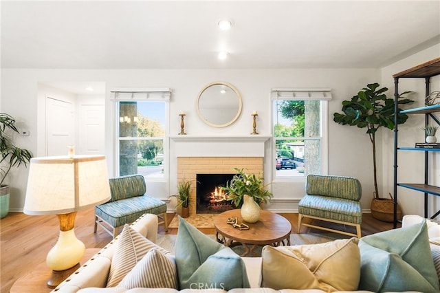 1357 Curtis Ave, Manhattan Beach, CA 90266 - living room featuring plenty of natural light, a fireplace, wood finished floors, baseboards, and recessed lighting