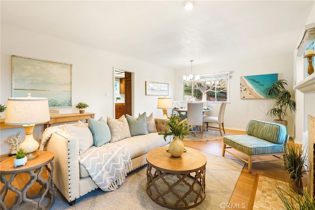 1357 Curtis Ave, Manhattan Beach, CA 90266 - living room with a chandelier and wood finished floors
