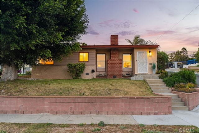 1357 Curtis Ave, Manhattan Beach, CA 90266 - view of front of home featuring a chimney, a front lawn, and crawl space