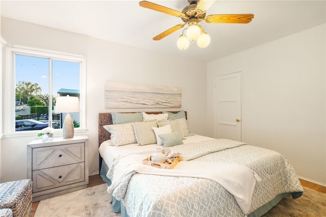 1357 Curtis Ave, Manhattan Beach, CA 90266 - bedroom with wood finished floors, ceiling fan, and baseboards