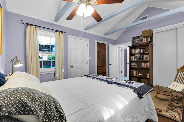 2309 E Glenoaks Blvd, Glendale, CA 91206 - bedroom with wood finished floors and ceiling fan