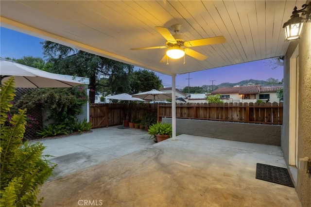 2309 E Glenoaks Blvd, Glendale, CA 91206 - fenced backyard with a patio and ceiling fan
