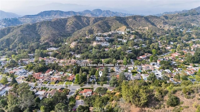 2309 E Glenoaks Blvd, Glendale, CA 91206 - aerial overview of property's location featuring a mountainous background