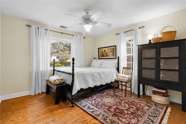 2309 E Glenoaks Blvd, Glendale, CA 91206 - bedroom featuring wood finished floors, baseboards, and a ceiling fan