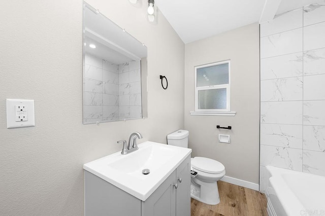 49694971-4973 N 72nd St, San Diego, CA 92115 - bathroom with vanity, wood finished floors, toilet, and baseboards