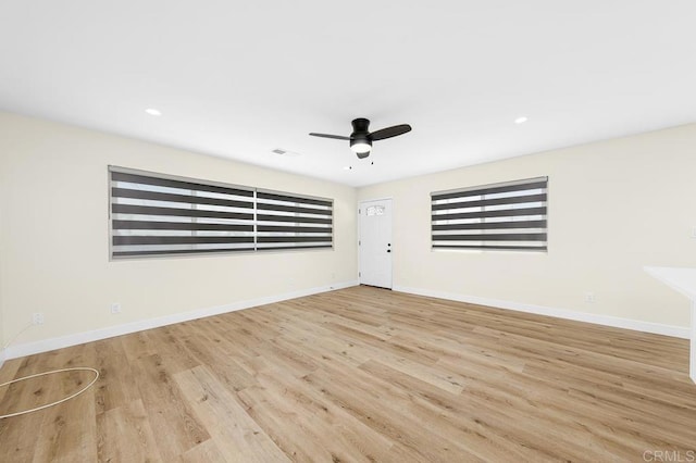 49694971-4973 N 72nd St, San Diego, CA 92115 - spare room with wood finished floors, a ceiling fan, baseboards, and recessed lighting