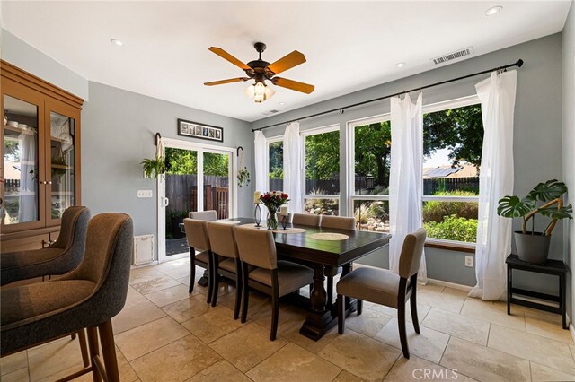 13 Avante Way, Chico, CA 95973 - dining room with plenty of natural light, a ceiling fan, recessed lighting, and baseboards