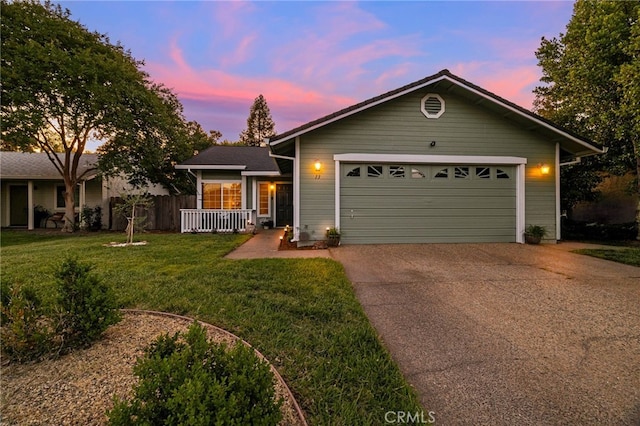 13 Avante Way, Chico, CA 95973 - ranch-style house with concrete driveway, a yard, and an attached garage