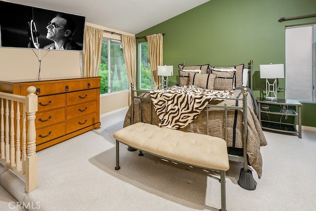 17910 Montague Ct, Granada Hills, CA 91344 - bedroom featuring lofted ceiling, carpet, and baseboards