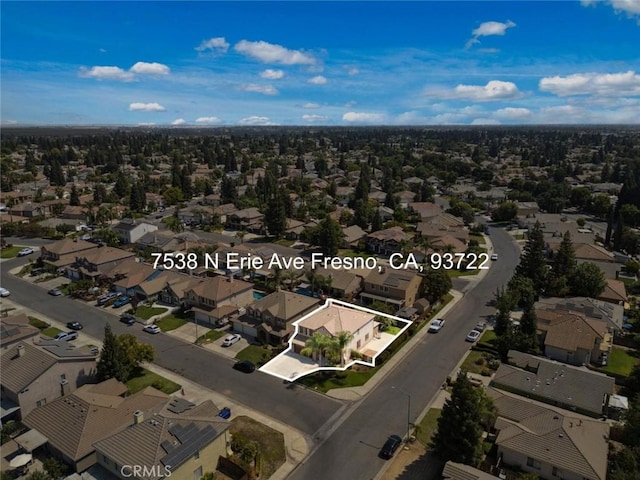 7538 N Erie Ave, Fresno, CA 93722 - view of property location with property parcel outlined and nearby suburban area