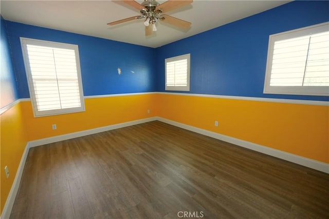 29429 Masters Dr, Murrieta, CA 92563 - spare room featuring wood finished floors, baseboards, and a ceiling fan
