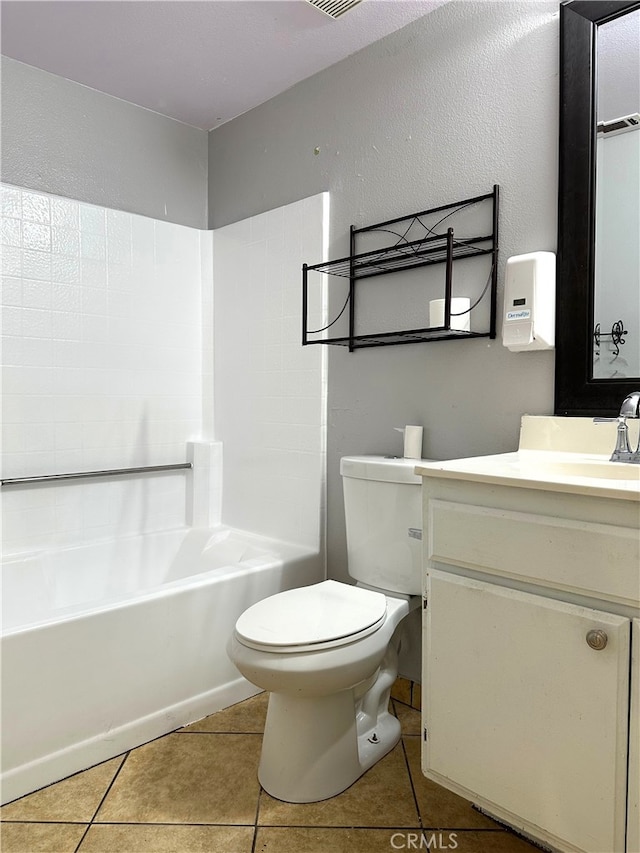 2582 Buchanan Ct, Perris, CA 92571 - full bathroom with toilet, tile patterned flooring, vanity, and bathtub / shower combination