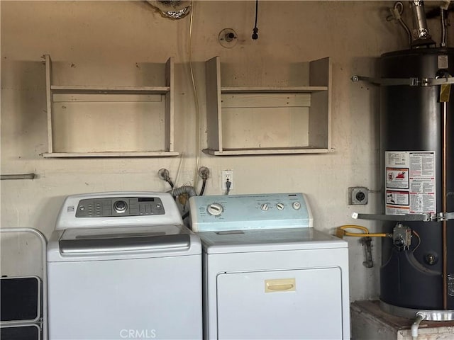7950 Gardenia, Rancho Cucamonga, CA 91701 - laundry area featuring water heater and independent washer and dryer