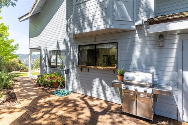 12355 Santa Ana Rd, Atascadero, CA 93422 - view of patio / terrace featuring a deck with mountain view and grilling area