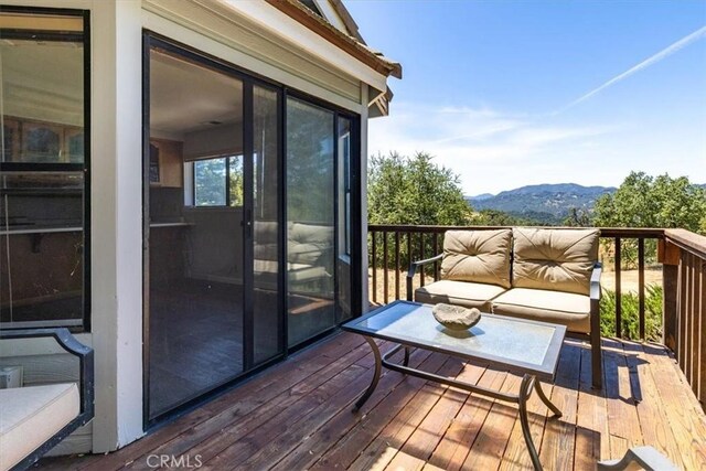12355 Santa Ana Rd, Atascadero, CA 93422 - balcony with an outdoor living space and a deck with mountain view