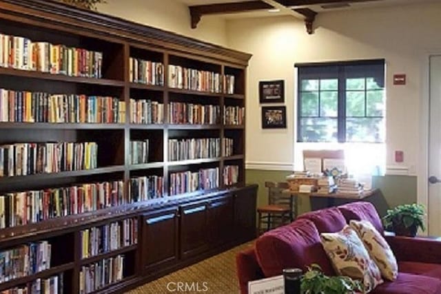 211 Furyk Way, Hemet, CA 92545 - sitting room with bookshelves and beam ceiling