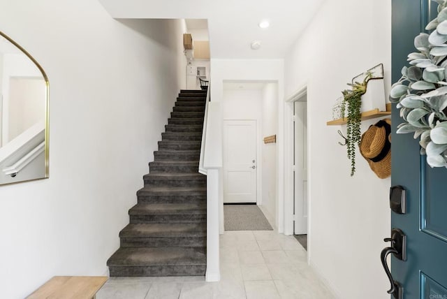 1836 Mesquite, Oceanside, CA 92056 - foyer with stairway and light tile patterned floors