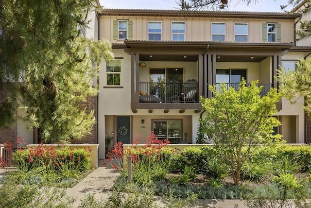 1836 Mesquite, Oceanside, CA 92056 - view of front of house with a balcony and board and batten siding