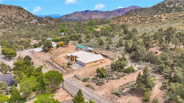 1679 Desert Front Rd, Wrightwood, CA 92397 - aerial view of property and surrounding area featuring a mountain backdrop