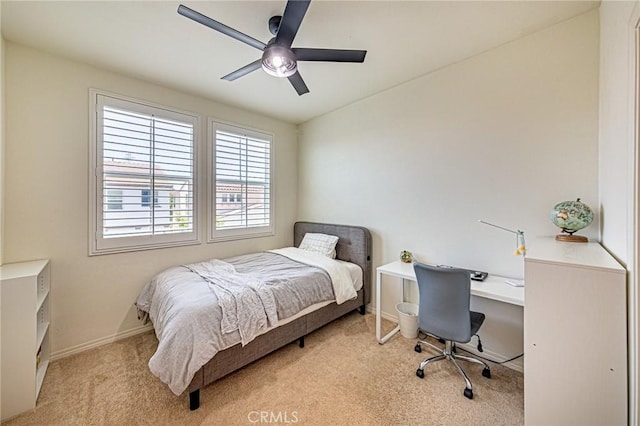 24207 Via Perla, Valencia, CA 91354 - bedroom featuring carpet floors, baseboards, ceiling fan, and a desk