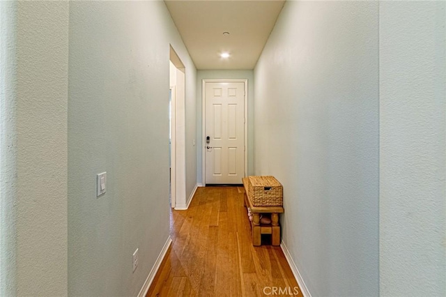 24207 Via Perla, Valencia, CA 91354 - hall with baseboards, hardwood / wood-style floors, and recessed lighting
