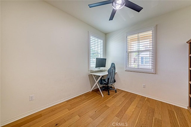 24207 Via Perla, Valencia, CA 91354 - office space with light wood-type flooring, a ceiling fan, and baseboards