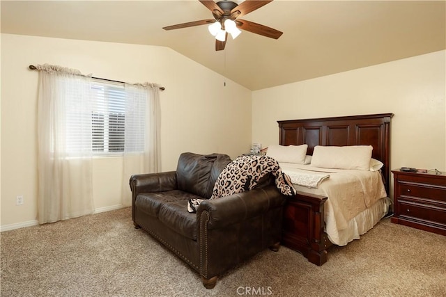 11017 Tipperary Dr, Bakersfield, CA 93311 - bedroom with lofted ceiling, light carpet, a ceiling fan, and baseboards