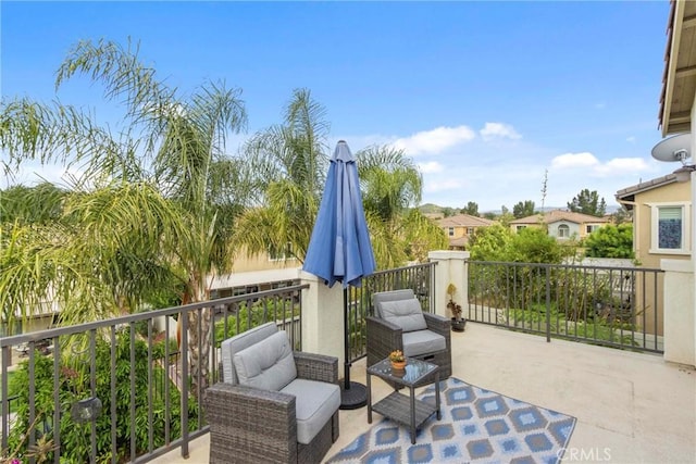 45976 Camino Rubi, Temecula, CA 92592 - view of patio / terrace with a balcony and outdoor lounge area
