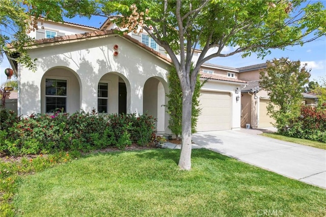 45976 Camino Rubi, Temecula, CA 92592 - mediterranean / spanish home with stucco siding, concrete driveway, and a front lawn