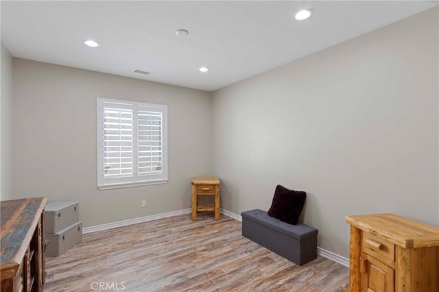 45976 Camino Rubi, Temecula, CA 92592 - sitting room featuring light wood-style floors, baseboards, and recessed lighting