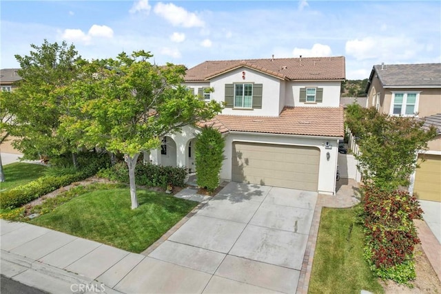 45976 Camino Rubi, Temecula, CA 92592 - view of front facade featuring a tile roof, stucco siding, concrete driveway, and an attached garage