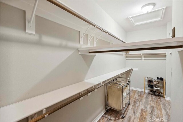 45976 Camino Rubi, Temecula, CA 92592 - spacious closet with attic access and light wood-type flooring
