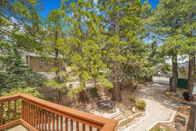 1954 Nob Hill Dr, Running Springs, CA 92382 - view of yard featuring a wooden deck