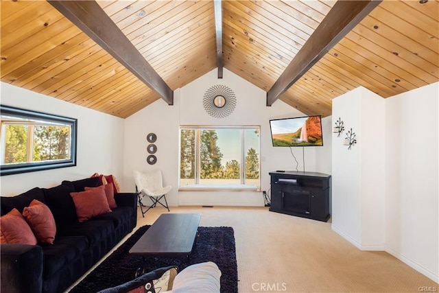 1954 Nob Hill Dr, Running Springs, CA 92382 - carpeted living area with wooden ceiling and baseboards