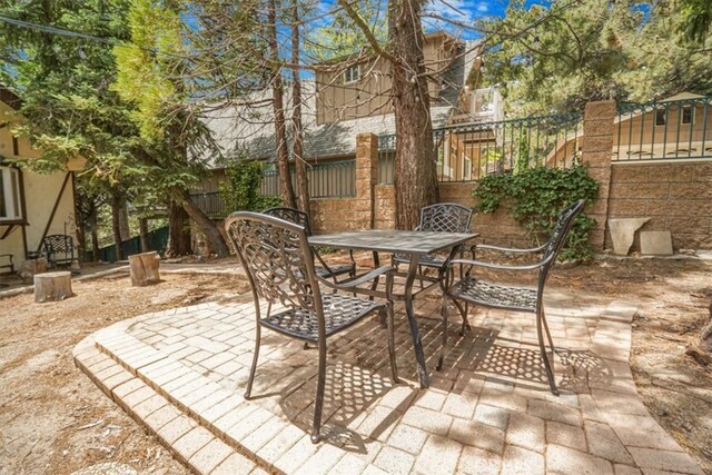 1954 Nob Hill Dr, Running Springs, CA 92382 - view of patio / terrace featuring outdoor dining area