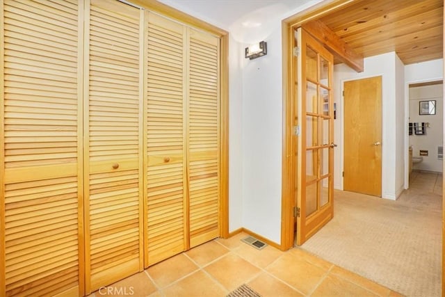 1954 Nob Hill Dr, Running Springs, CA 92382 - corridor featuring baseboards and wooden ceiling
