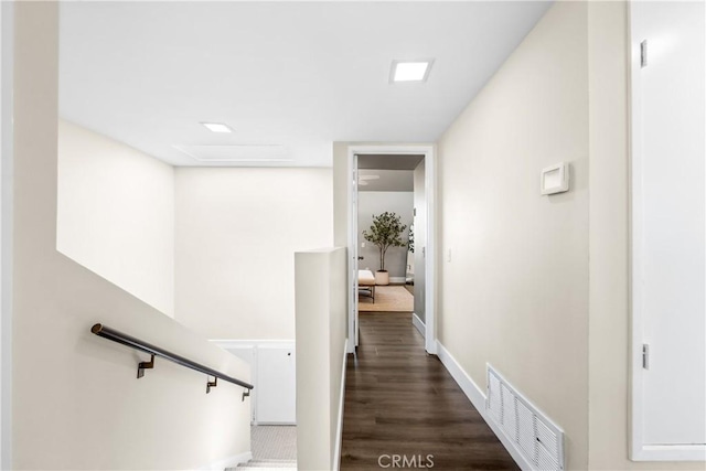 18743 Club Ln, Huntington Beach, CA 92648 - corridor featuring baseboards and dark wood-style flooring