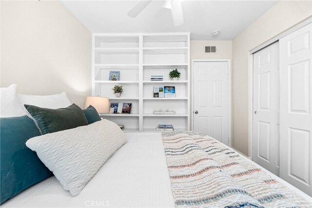 18743 Club Ln, Huntington Beach, CA 92648 - bedroom with a closet and ceiling fan