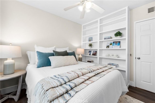 18743 Club Ln, Huntington Beach, CA 92648 - bedroom with wood finished floors and a ceiling fan