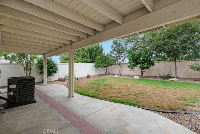 28265 Valombrosa Dr, Menifee, CA 92584 - view of patio / terrace with central AC unit