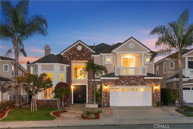 18762 Pimlico, Yorba Linda, CA 92886 - view of front of property with concrete driveway, brick siding, and an attached garage