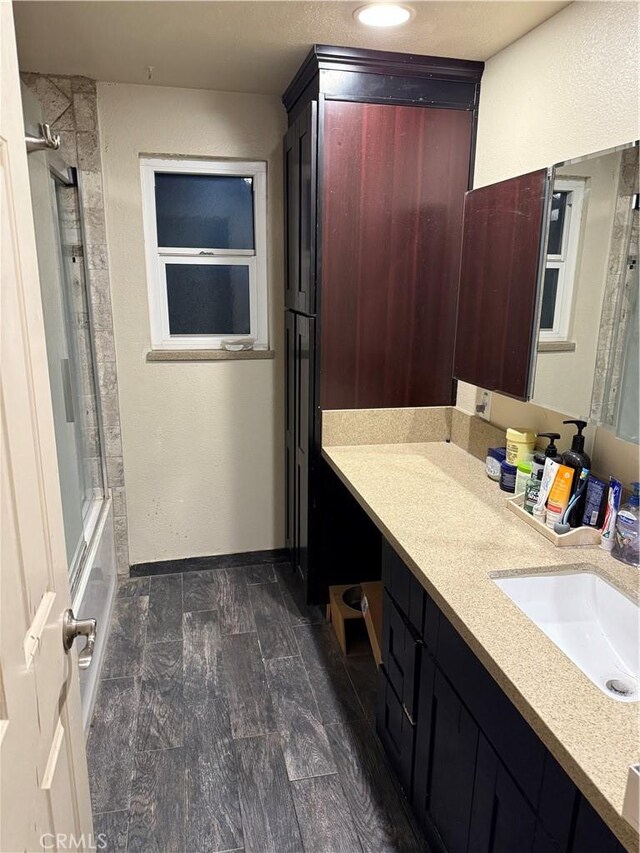 1808 Via Entrada, Rowland Heights, CA 91748 - full bath with vanity, baseboards, and combined bath / shower with glass door