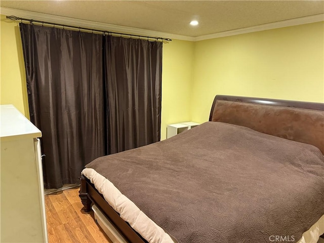 1808 Via Entrada, Rowland Heights, CA 91748 - bedroom with light wood-type flooring, crown molding, and recessed lighting